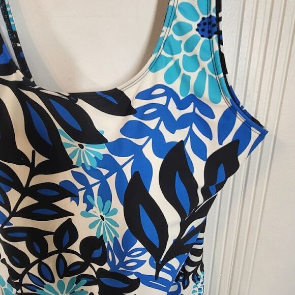 Catalina One Piece Blue, Black, & White Swimsuit - Picture 7 of 9